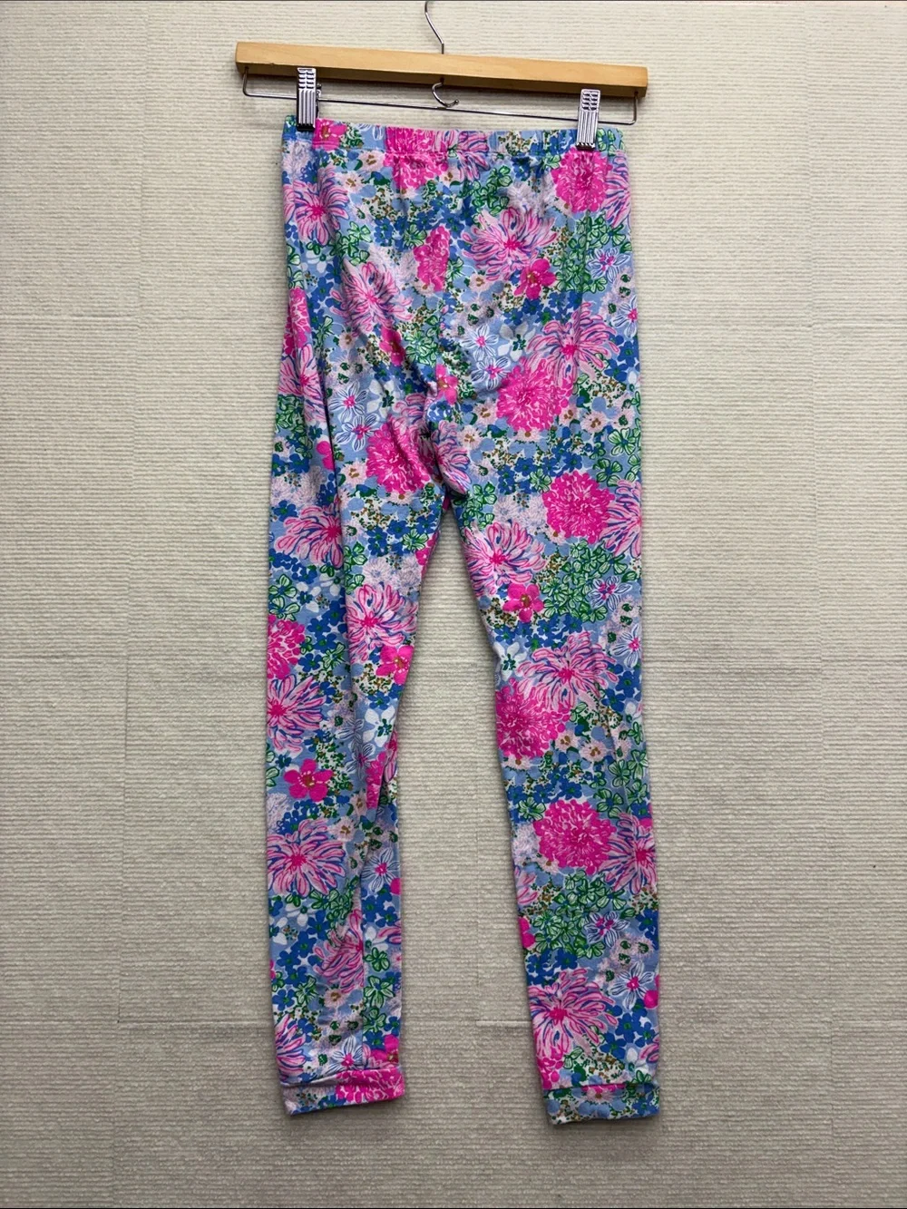 Lilly Pulitzer | 14 Girls Floral Print Leggings - Pink & Blue